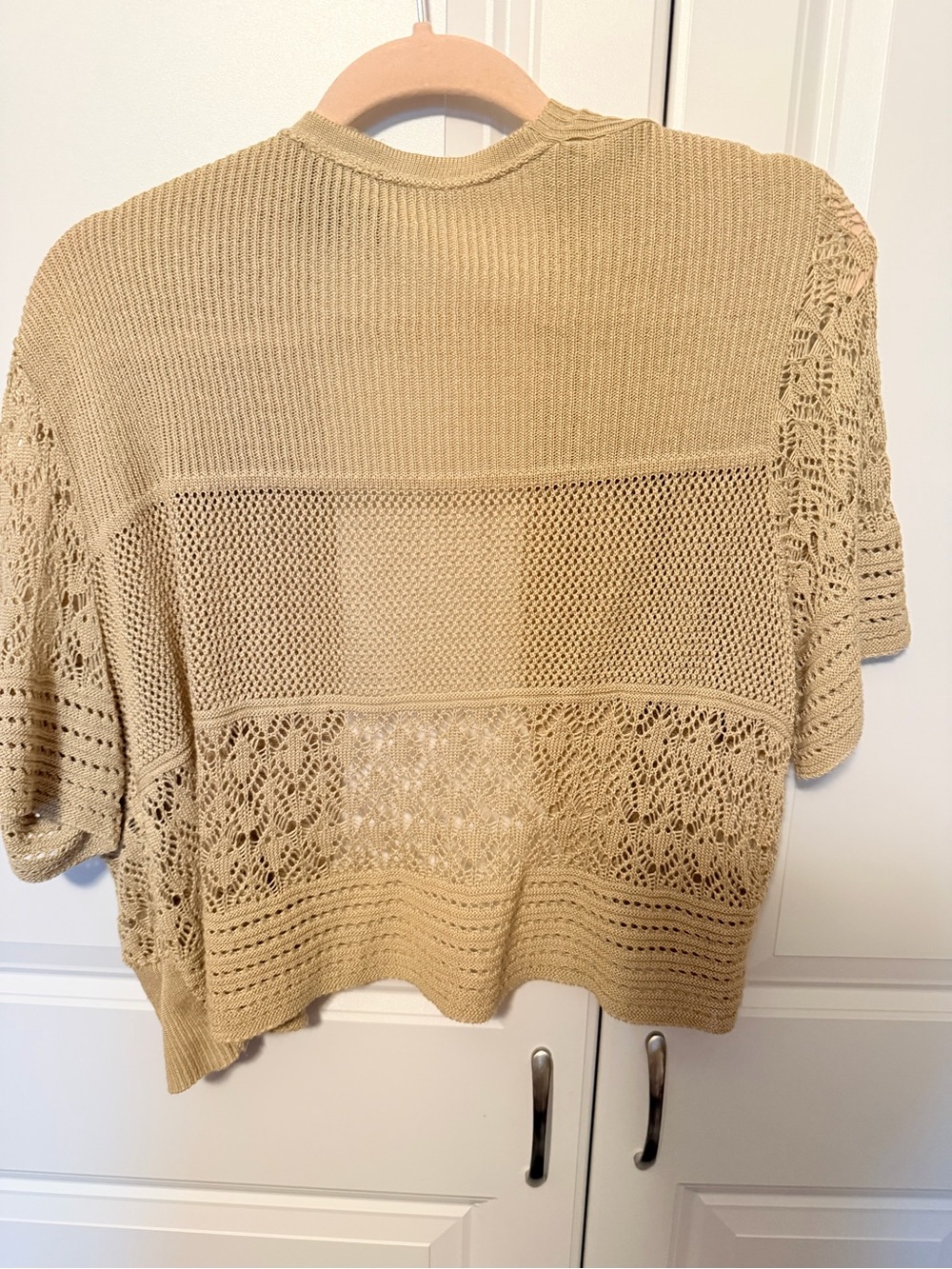 new directions Beige Open-Front Crochet Knit Shrug - Picture 5 of 5